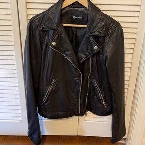 Black Madewell leather jacket, size large.
